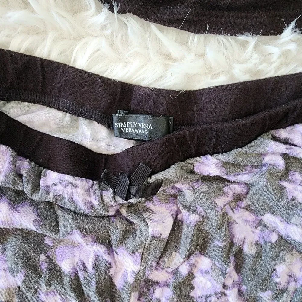Vera Wang Simply Vera Purple and Black Large Tank Top and Bottom